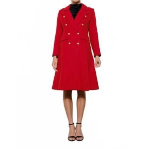 NEW INA FASHION sophia's tweed long coat in red